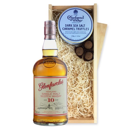 Glenfarclas 10 Year Old 70cl And Dark Sea Salt Charbonnel Chocolates Box